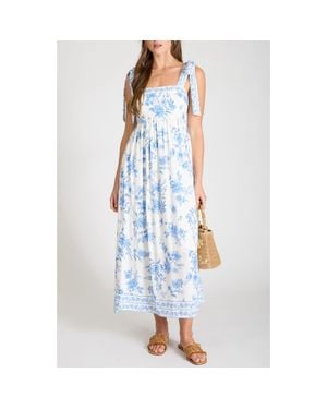 Blu Pepper Tie Strap Sleeveless Maxi Dress - Blue