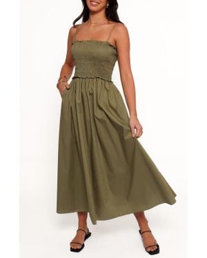Petal & Pup Nigella Ruffle Smocked Bodice Maxi Dress - Green
