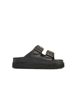 JSlides Footwear Makri Rose Buckle Slide Sandal - Black