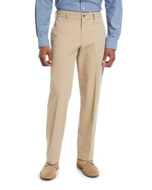 Berle Charleston Khakis Flat Front Chino Pants - Natural