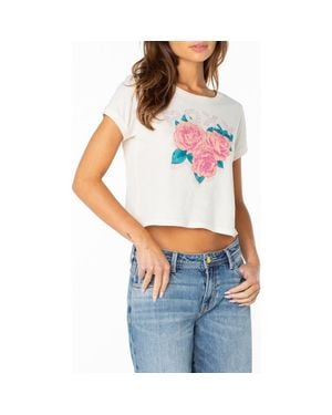 Roxy Rose Heart Crop Graphic T-Shirt - White