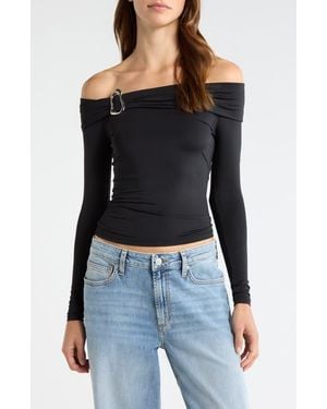 PacSun Lannie Hardware Off The Shoulder Top - Black