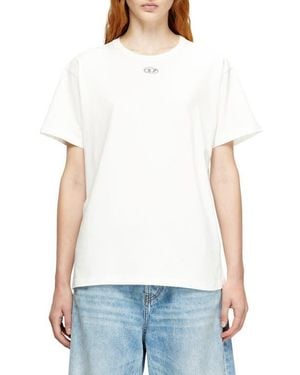 DIESEL T-Normy-Od-S1 Metallic Oval D Cutout T-Shirt - White