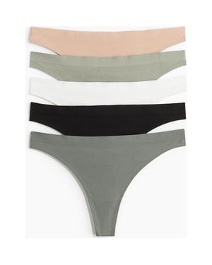 H&M 5-Pack Seamless Thong Briefs - Gray