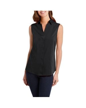 Foxcroft Taylor Non-Iron Sleeveless Shirt - Black