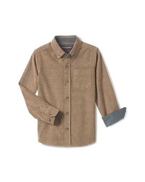 Johnston & Murphy Kids' Textured Corduroy Button-Down Shirt - Natural