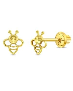 IN SEASON JEWELRY 14K Sweet Bee Girl Earrings - Metallic