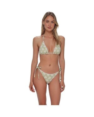 Swim Systems Pom Pom Tie Side Bikini Swim Bottoms - Brown