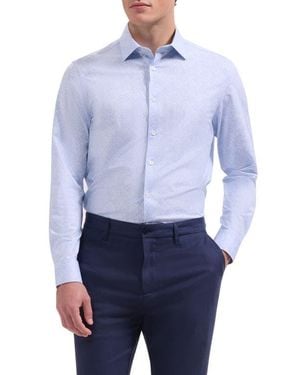 Bugatchi Jimmy Ooohcotton Floral Print Button-Up Shirt - Blue
