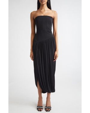 Ferragamo Bustier Jersey Gown - Black