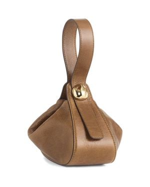 Madewell The Sculpted Metal Wristlet Bag - Brown