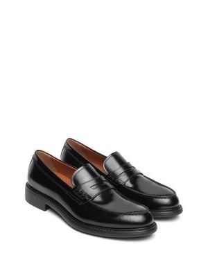 Nero Giardini Leather Penny Loafer - Black