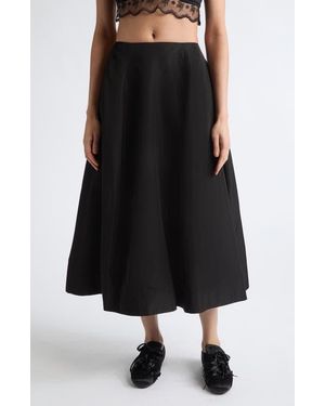 Simone Rocha Sculpt Ripple Taffeta Midi Skirt - Black
