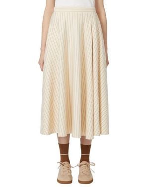 MM by Max Mara Pelota Stripe Jersey Midi Skirt - Natural