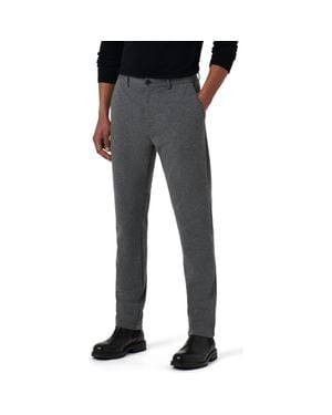 Bugatchi Slim Tailored Fit Flat Front Soft Touch Knit Dress Pants - Black