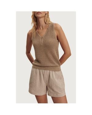 Varley Ramon Cotton Knit Tank - Brown