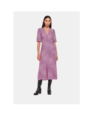 Whistles Diagonal Snake Midi Dress - Purple