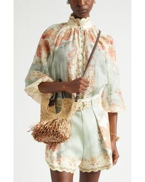 Zimmermann Small Goldentime Fringe Tote Bag - Metallic