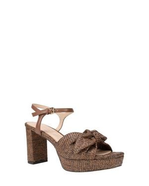 Pelle Moda Penni Ankle Strap Platform Sandal - Brown