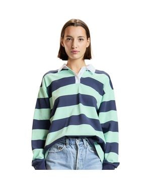Cynthia Rowley Striped Cotton Rugby Shirt - Blue