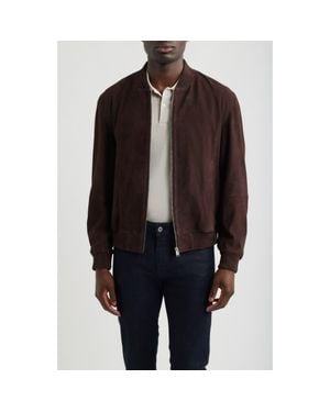 BOSS Muller Suede Bomber Jacket - Black