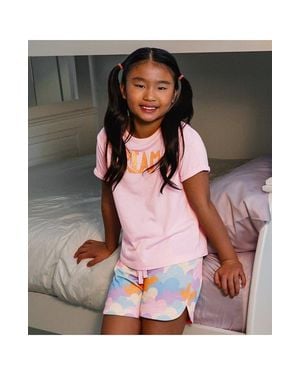Lands' End Girls Short Sleeve Tee And Shorts Pajama Set - Black