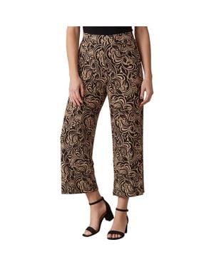 Jessica London Everyday Stretch Knit Wide Leg Crop Pant - Brown