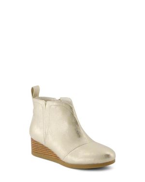 TOMS Kids' Clare Zip Wedge Bootie - Metallic