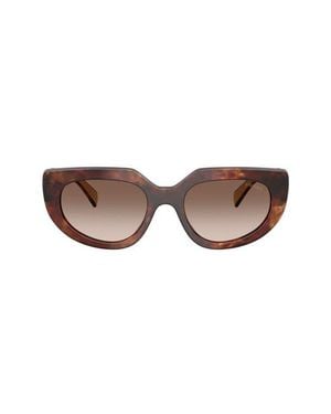 Prada 54Mm Oval Sunglasses - Brown