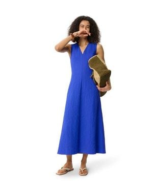 Whistles V-Neck Sleeveless Midi Dress - Blue