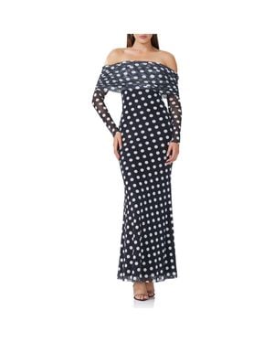 AFRM Thelma Off The Shoulder Long Sleeve Maxi Dress - Blue