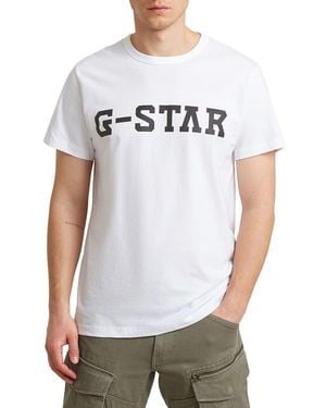 G-Star Logo Organic Cotton Graphic T-Shirt - White