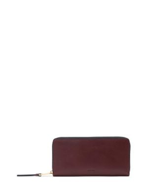 AllSaints Leather Travel Wallet - Purple