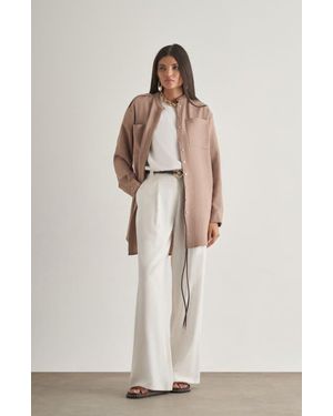Mizalle Epaulette Tunic - Natural
