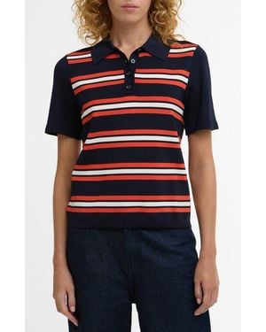 Barbour Launton Stripe Polo - Red