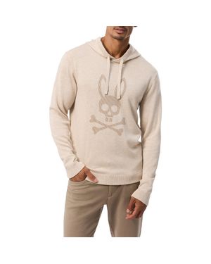 Psycho Bunny Leonard Supima Cotton & Merino Wool Hooded Sweater - Natural