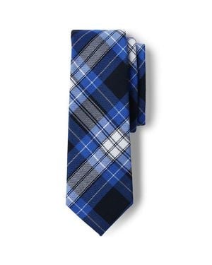 Lands' End School Uniform Adult Plaid To Be Tied Tie - Blue