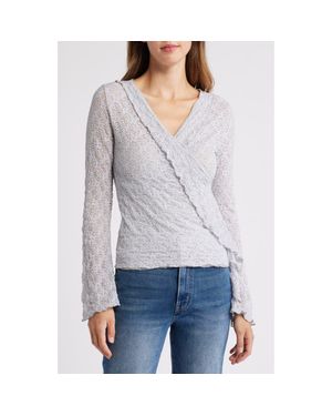 Loveappella Floral Lace Top - Gray