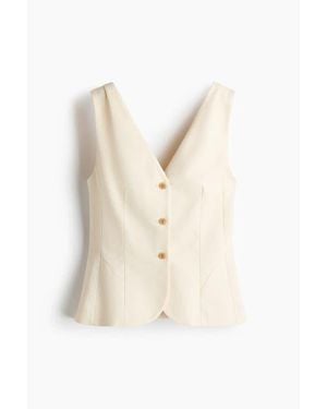 H&M V-Neck Waistcoat - Natural