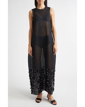 Zankov Molly Paillette Mesh Gown - Black