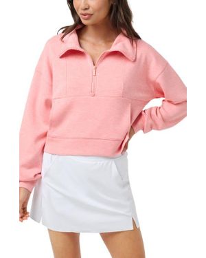 Travis Mathew Skyloft Half Zip Top - Red