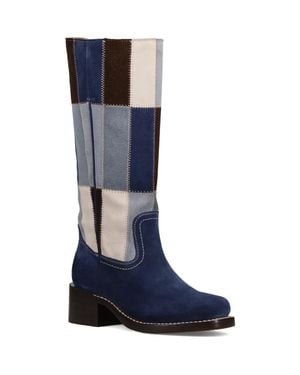 Frye Campus Patchwork Pull-on Boots - Blue