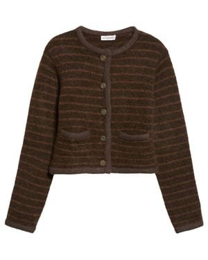 Altuzarra Mack Striped Alpaca Blend Jacket - Brown