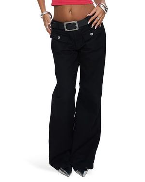 Princess Polly Benicale Low Rise Cargo Pants - Black