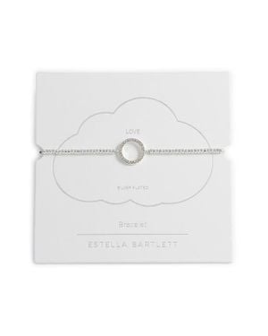 Estella Bartlett Louise Cubic Zirconia Circle Slide Bracelet - White