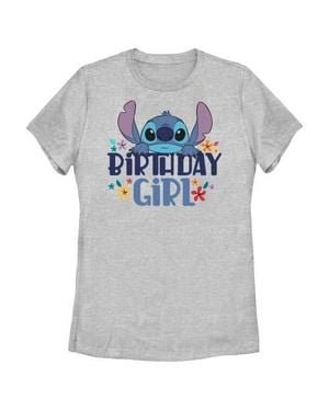 Lilo Et Stitch Birthday Girl Stitch Graphic T-Shirt - Gray
