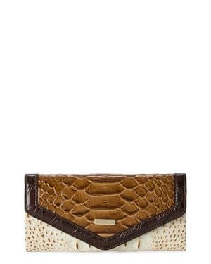 Brahmin Veronica Croc Embossed Leather Wallet - Brown