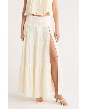 Princess Polly Embroidered Maxi Skirt - Natural