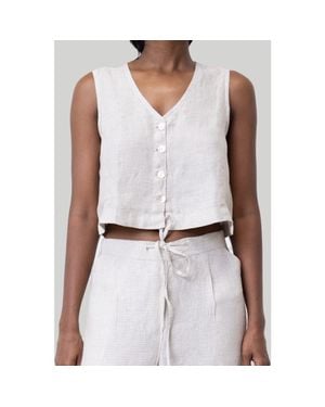 REISTOR Cropped Vest Shirt - Gray