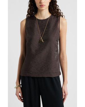 Nordstrom Sleeveless Organza Shell Top - Black